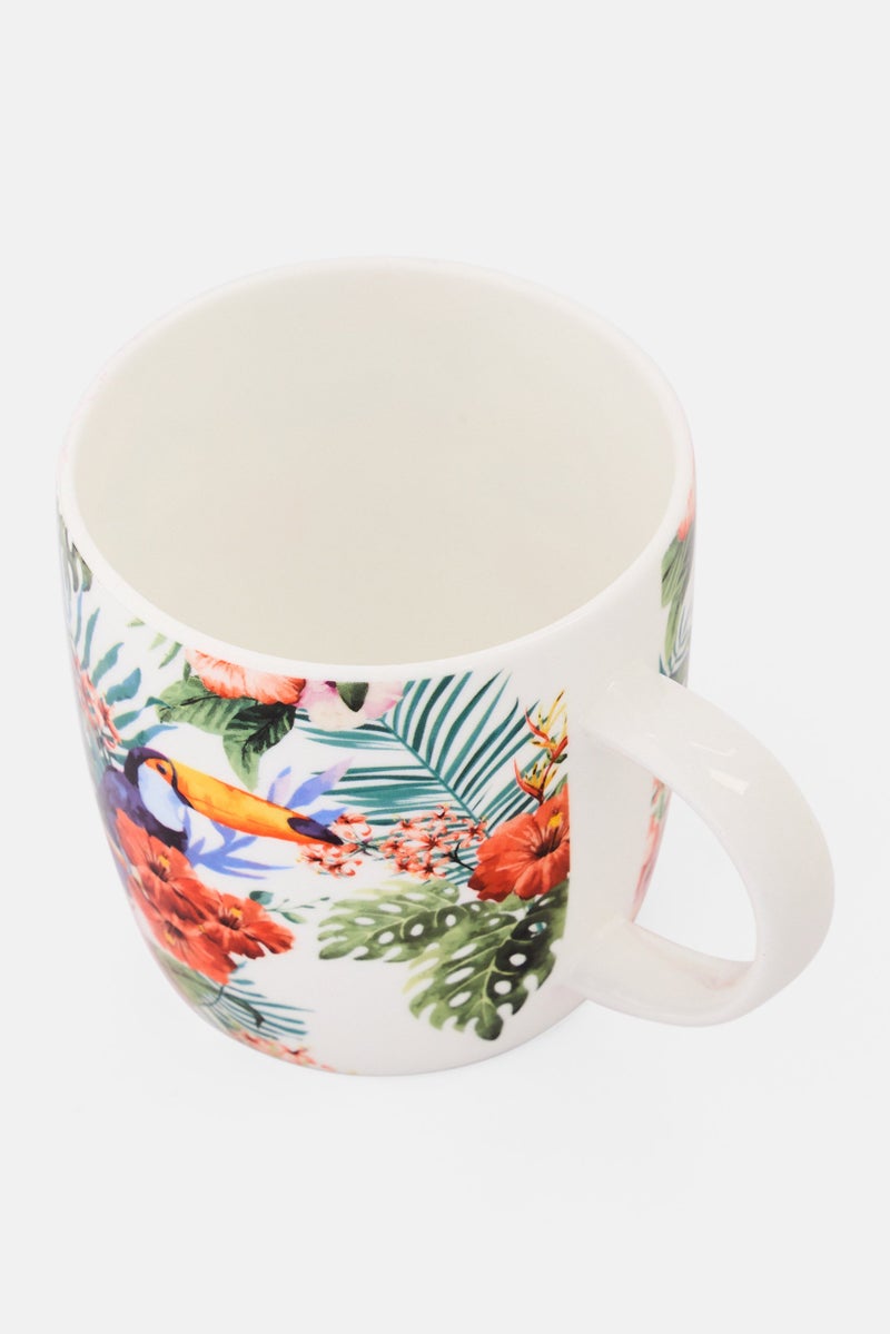 KitchenCraft Ceramic Floral Print Barrel Shaped Mug 425ml, Multicolor - Image 3